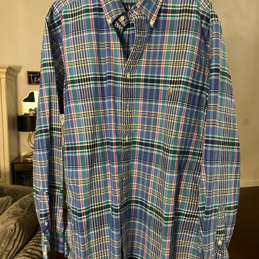 Ralph Lauren Men's Blue Plaid Shirt